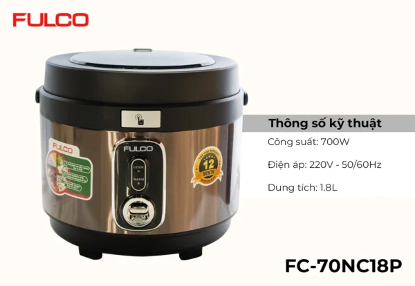 NỒI CƠM ĐIỆN FULCO CAO CẤP Fulco FC70NC18P phóng to