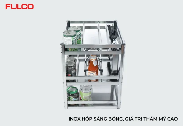 GIÁ ĐỰNG CHAI LỌ – DAO THỚT INOX HỘP (300mm) Fulco FC17 toàn cảnh
