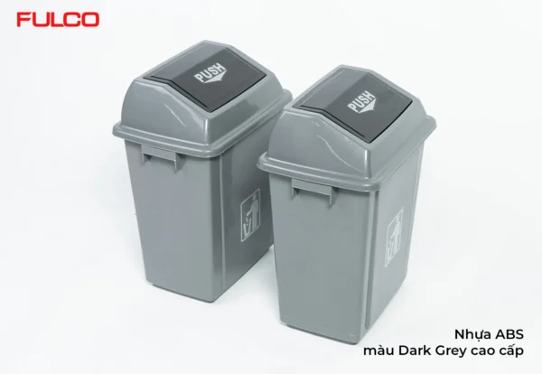THÙNG RÁC ĐÔI GẮN CÁNH RAY GIẢM CHẤN Fulco NSR.020 mặt sau