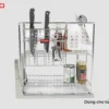 GIÁ ĐỰNG CHAI LỌ – DAO THỚT INOX NAN TRÒN Fulco NS01T-200 thu gọn