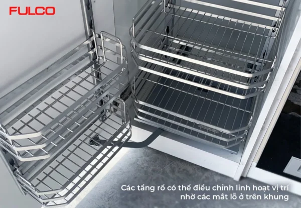 TỦ KHO 2 TẦNG INOX 304 NAN VUÔNG Fulco FC0504C – 450mm phóng to
