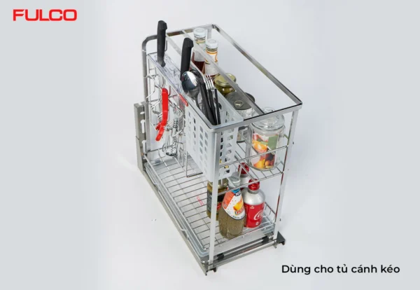 GIÁ ĐỰNG CHAI LỌ – DAO THỚT ĐA NĂNG NAN VUÔNG Fulco NS02V mặt sau