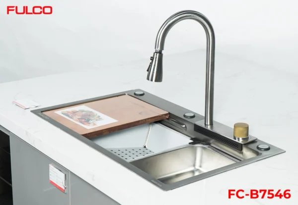 BỘ CHẬU VÒI RỬA 1 HỐ THÁC NƯỚC INOX304 XƯỚC MỜ CAO CẤP Fulco XR1QN9L20C tổng quan