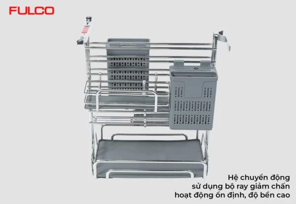 GIÁ ĐỰNG CHAI LỌ – DAO THỚT NAN OVAL INOX 304 Fulco W4ZP58N1XD thu gọn