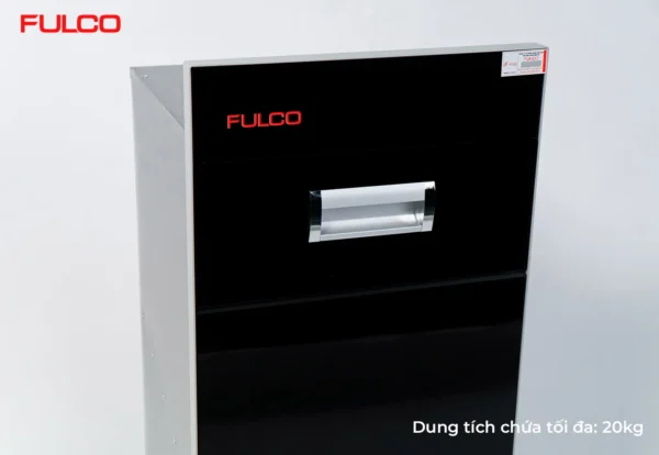 THÙNG GẠO MẶT GƯƠNG (Màu Đen) Fulco NS104 cận cảnh