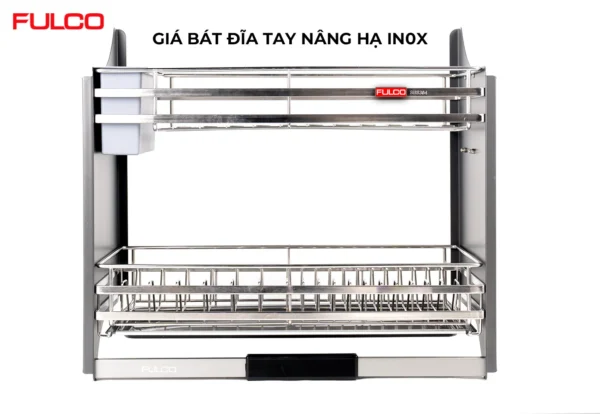 Giá bát đĩa tay nâng hạ mặt trước