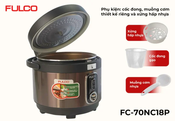 NỒI CƠM ĐIỆN FULCO CAO CẤP Fulco FC70NC18P cận cảnh