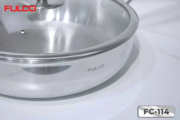 Chảo liền khối 3 lớp inox 304 mặt trước