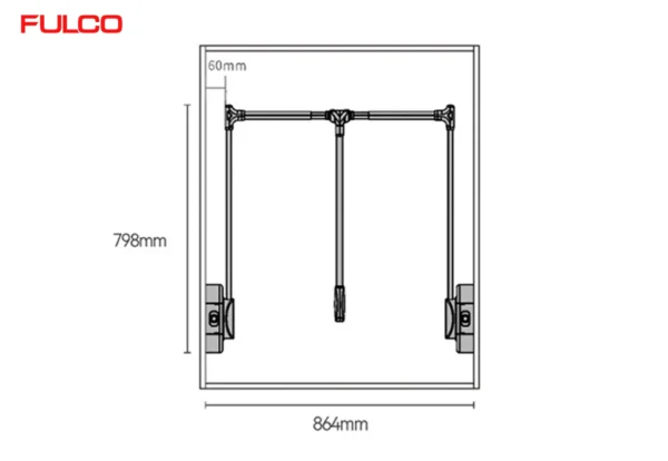 NSH.600A; NSH.900A | GIÁ TREO QUẦN ÁO DI ĐỘNG CAO CẤP Fulco FCH614-WD phía dưới