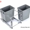 THÙNG RÁC ĐÔI GẮN CÁNH RAY GIẢM CHẤN Fulco NSR.020 cận cảnh