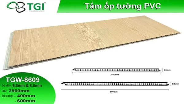 Tấm Ốp PVC Vân Gỗ 400mm TGW-809 mặt sau