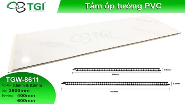 Tấm Ốp PVC Vân Đá 400mm TGW-811 phía dưới