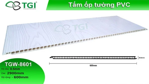 Tấm Ốp PVC Vân Gỗ 600mm TGW-8601 mặt sau