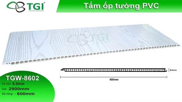 Tấm Ốp PVC Vân Gỗ 600mm TGW-8602 mặt sau