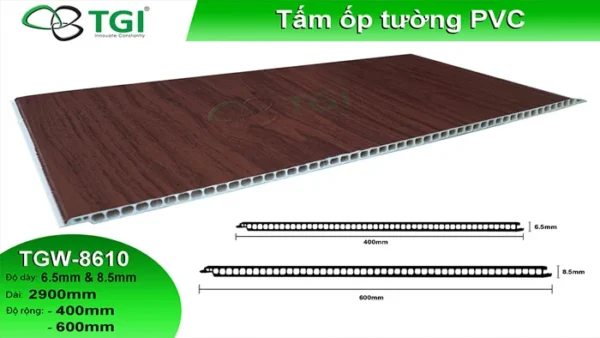 Tấm Ốp PVC Vân Gỗ Màu TGW-8610 mặt sau