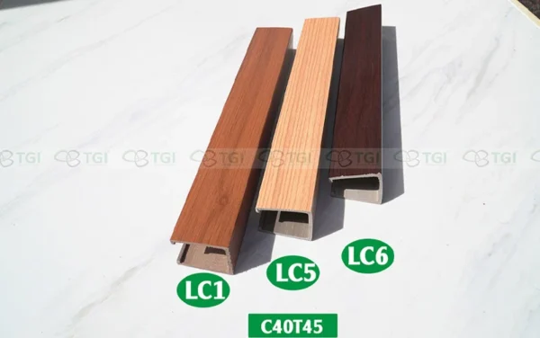Thanh Lam Gỗ Nhựa C40T45 cận cảnh