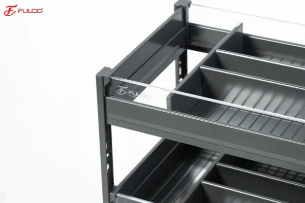GIÁ ĐỰNG CHAI LỌ – GIA VỊ MÀU GHI PHỦ NANO 5 LỚP Fulco FCB05 – 300mm toàn cảnh