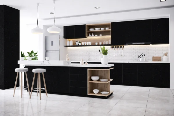 Tấm Acrylic No Line LV45 Black Metallic mặt sau
