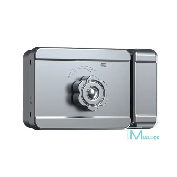 Khoá cửa ngoài trời Mialock MIA-1218ST mặt trong màu bạc xám có núm vặn