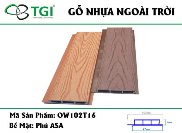 Go nhua composite ngoai troi mặt trước