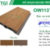 Gỗ Nhựa Composite Ngoài Trời OW113T16 mặt sau