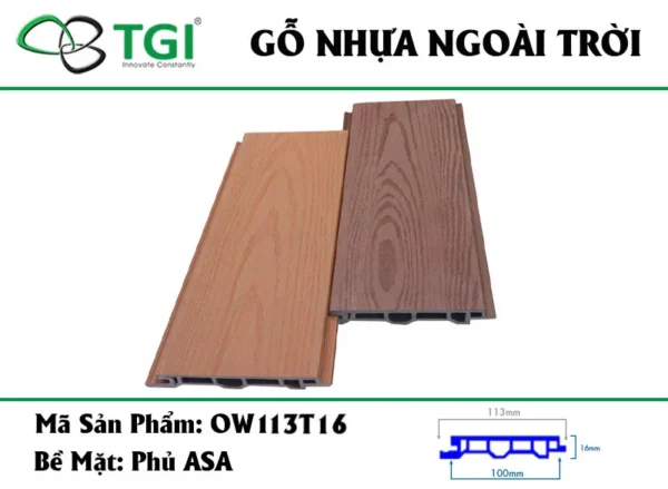 Go nhua composite ngoai troi mặt trước
