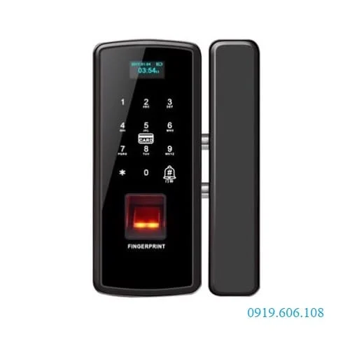 Khóa cửa kính vân tay mặt trước