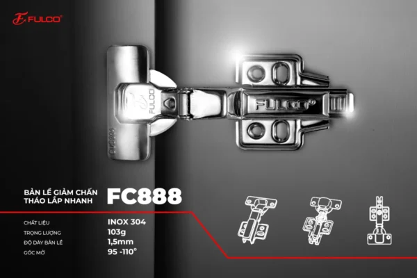 Bản lề inox 304 mặt trước