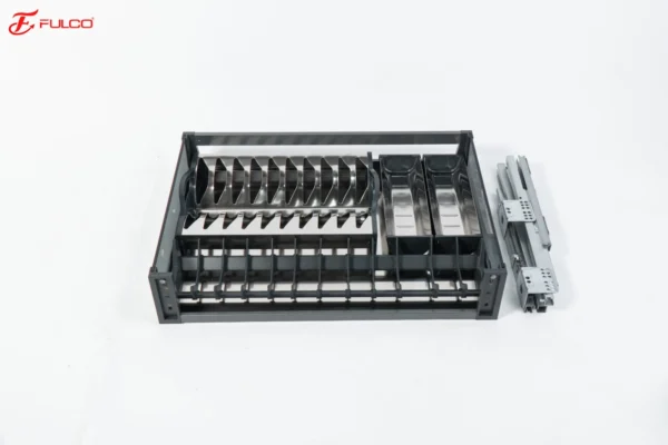GIÁ BÁT ĐĨA INOX HỘP VÁCH KÍNH CƯỜNG LỰC Fulco FCA02-B – 600mm phóng to