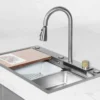 Chậu rửa 1 hố thác nước mặt trước