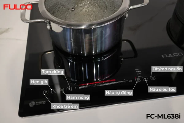 FC-ML638i | BẾP TỪ 2 VÙNG NẤU MẶT KÍNH KANGER CAO CẤP mặt sau