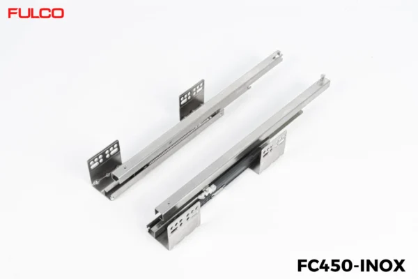 RAY ÂM GIẢM CHẤN INOX DÀNH CHO GIÁ XOONG NỒI, BÁT ĐĨA, TỦ DƯỚI Fulco FC 450 INOX cận cảnh