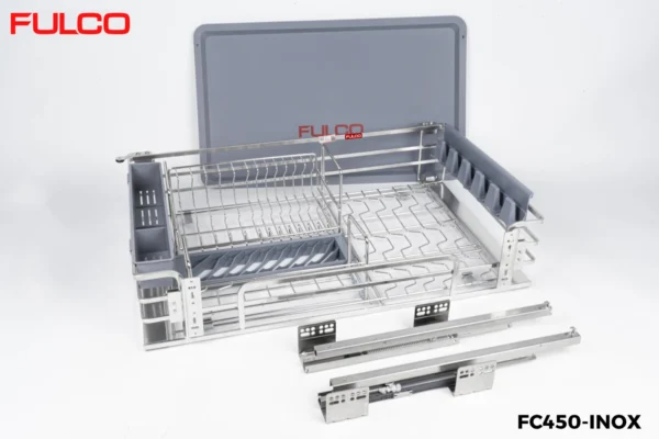 Ray âm giảm chấn 450 inox mặt trước