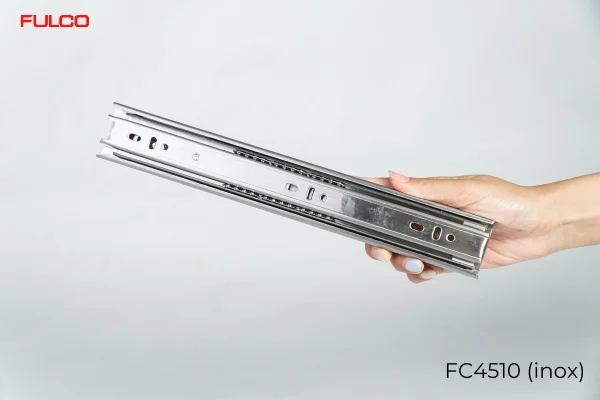 RAY BI 3 TẦNG CÓ GIẢM CHẤN, BẢN RỘNG 45mm Fulco FC4510 (inox) mặt sau