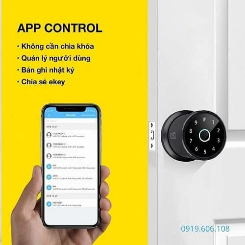 Khóa Thông Minh Cửa Gỗ MIA-WH06 Cao Cấp mặt sau