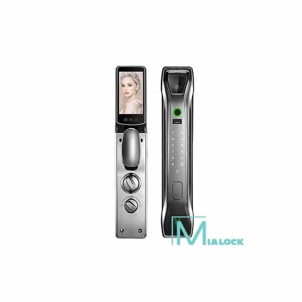 Khóa cửa gỗ camera mialock mặt trước