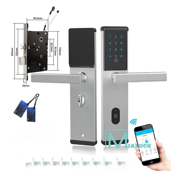 Khóa Cửa Khách Sạn Mialock MIA-H008 Chính Hãng mặt trước