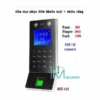 Máy Chấm Công Kiểm Soát Cửa MIA-ACF118, thiết bị đen bạc, màn hình xanh, bàn phím số, vân tay xanh