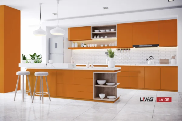 Tấm Acrylic No Line LV08 Orange mặt sau