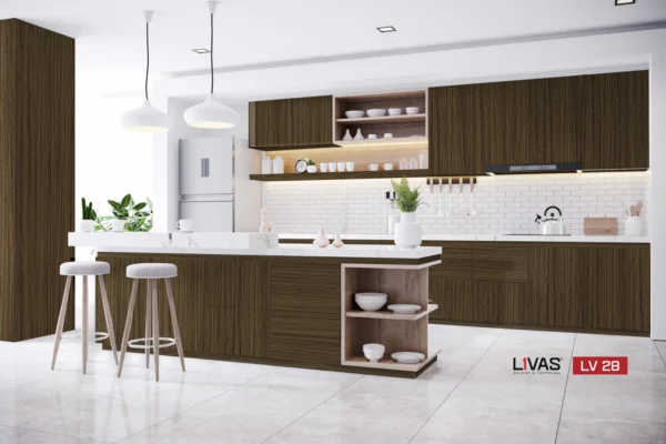 Tấm Acrylic No Line LV28 Melted Oak mặt sau