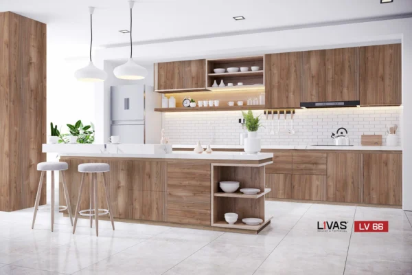 Tấm Acrylic No Line LV66 Fine Walnut mặt sau