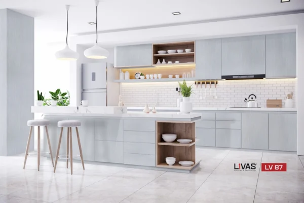 Tấm Acrylic No Line LV87 Scratched Aluminum mặt sau
