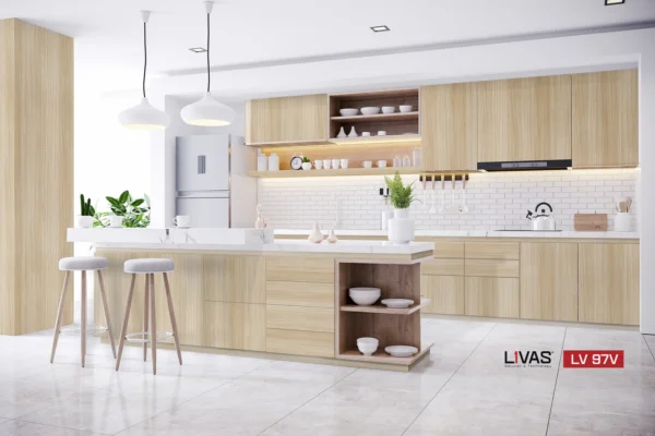 Tấm Acrylic No Line LV97V Eureka Oak mặt sau