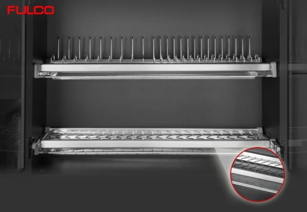 GIÁ BÁT ĐĨA INOX TỦ TRÊN Fulco CD.60M mặt sau