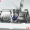 BỘ CHẬU VÒI RỬA1 HỐ INOX304 XƯỚC MỜ CAO CẤP Fulco FC-D7546 phóng to