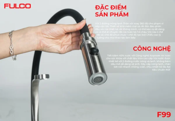 VÒI RỬA Fulco F99 mặt sau