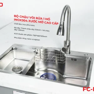 Bộ chậu vòi rửa 1 hố mặt trước