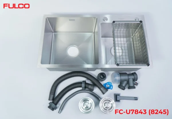 CHẬU RỬA 2 HỐ LỆCH SUS304 Fulco FC-U7843 (8245) thu nhỏ