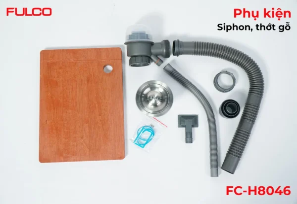 CHẬU RỬA 1 HỐ NANO CAO CẤP Fulco FC-H8046 thu gọn
