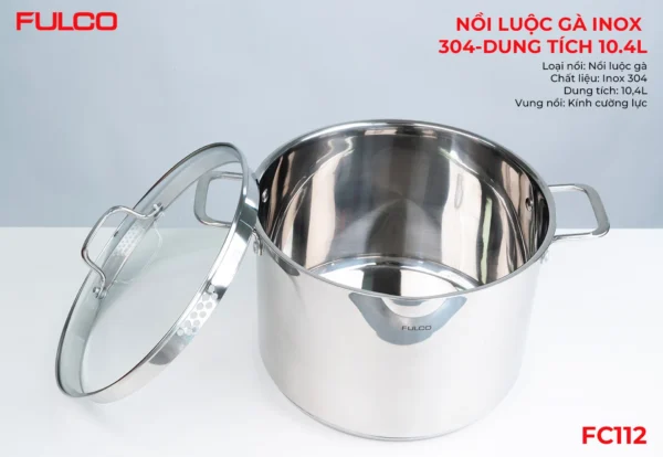 Nồi luộc gà inox 304 mặt trước